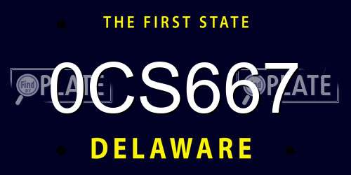 0CS667 Delaware License Plate