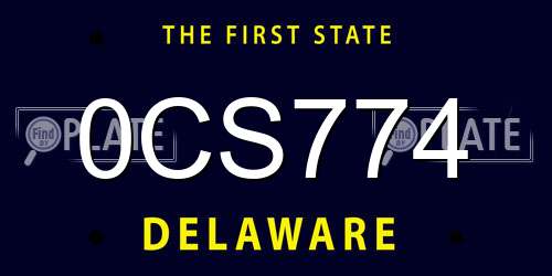 0CS774 Delaware License Plate