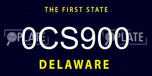0CS900 Delaware License Plate