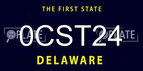 0CST24 Delaware License Plate