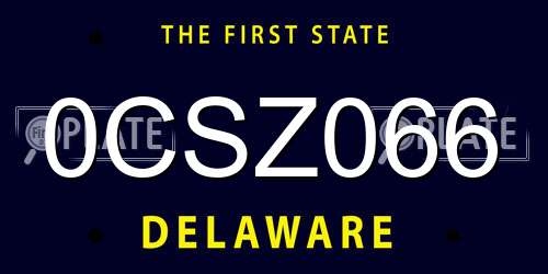 0CSZ066 Delaware License Plate
