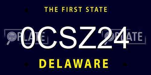 0CSZ24 Delaware License Plate