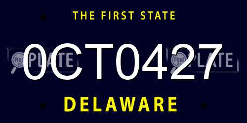 0CT0427 Delaware License Plate