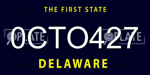 0CTO427 Delaware License Plate