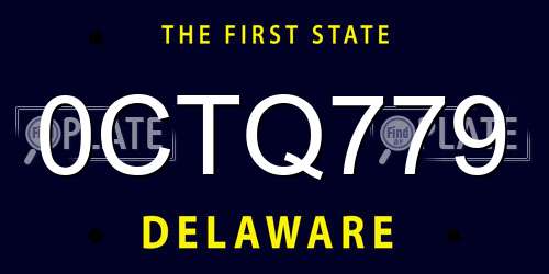 0CTQ779 Delaware License Plate