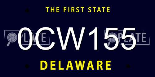 0CW155 Delaware License Plate