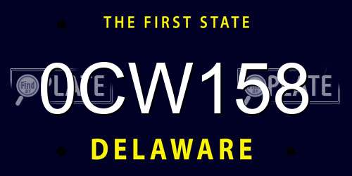 0CW158 Delaware License Plate