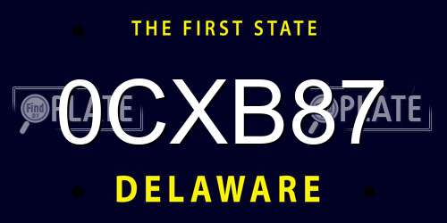 0CXB87 Delaware License Plate