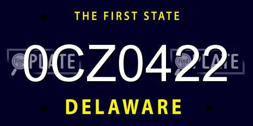 0CZ0422 Delaware License Plate