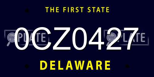 0CZ0427 Delaware License Plate