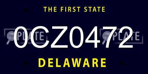 0CZ0472 Delaware License Plate
