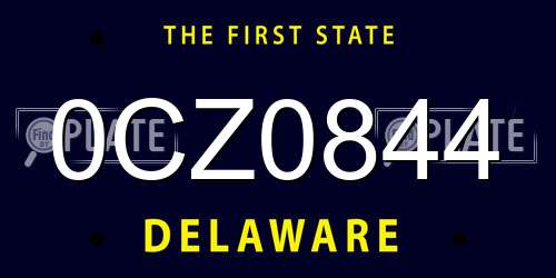 0CZ0844 Delaware License Plate
