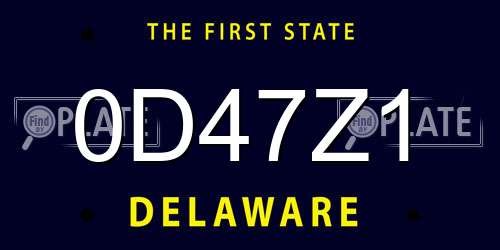 0D47Z1 Delaware License Plate