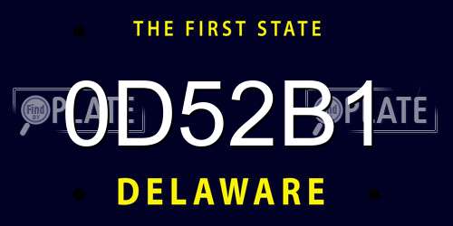 0D52B1 Delaware License Plate