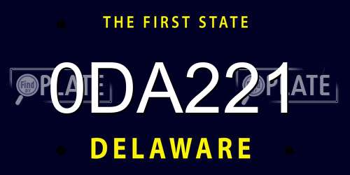 0DA221 Delaware License Plate
