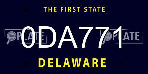 0DA771 Delaware License Plate