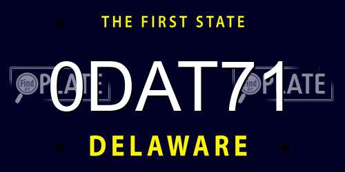 0DAT71 Delaware License Plate