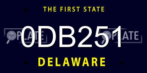 0DB251 Delaware License Plate