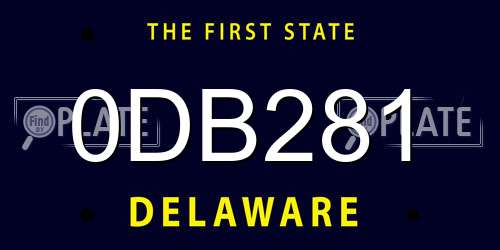 0DB281 Delaware License Plate