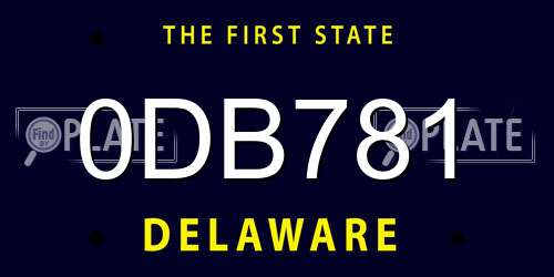0DB781 Delaware License Plate