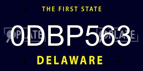 0DBP563 Delaware License Plate