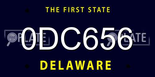 0DC656 Delaware License Plate