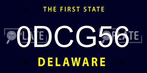0DCG56 Delaware License Plate
