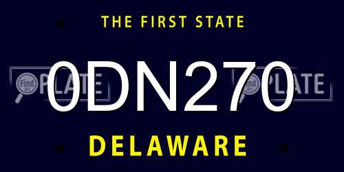 0DN270 Delaware License Plate