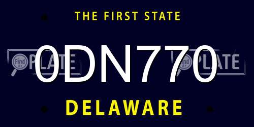 0DN770 Delaware License Plate