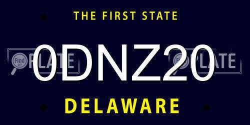0DNZ20 Delaware License Plate