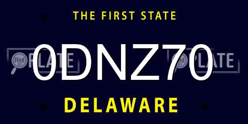 0DNZ70 Delaware License Plate