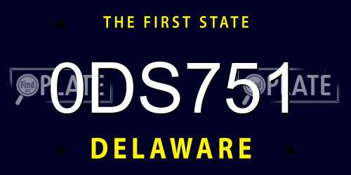 0DS751 Delaware License Plate