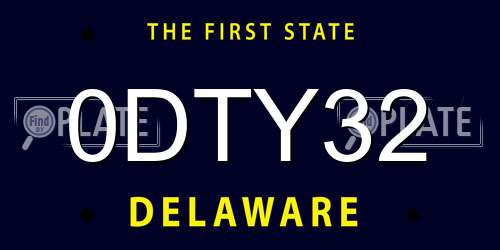 0DTY32 Delaware License Plate