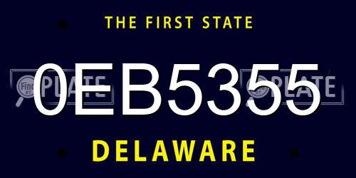 0EB5355 Delaware License Plate