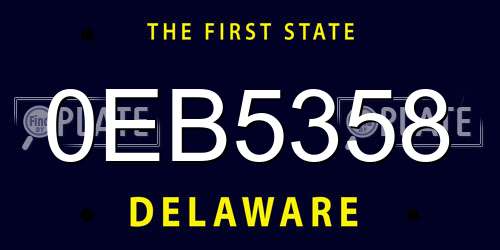 0EB5358 Delaware License Plate