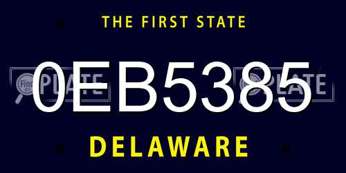 0EB5385 Delaware License Plate