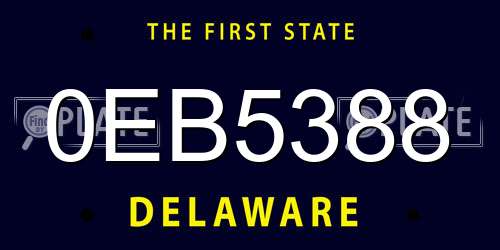 0EB5388 Delaware License Plate