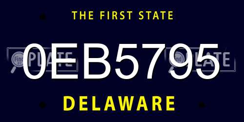 0EB5795 Delaware License Plate