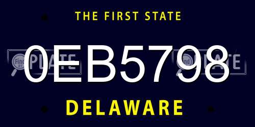 0EB5798 Delaware License Plate