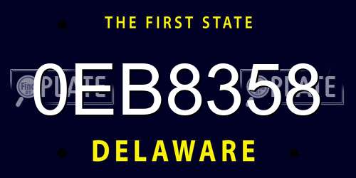 0EB8358 Delaware License Plate