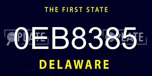 0EB8385 Delaware License Plate