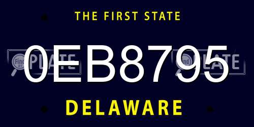 0EB8795 Delaware License Plate
