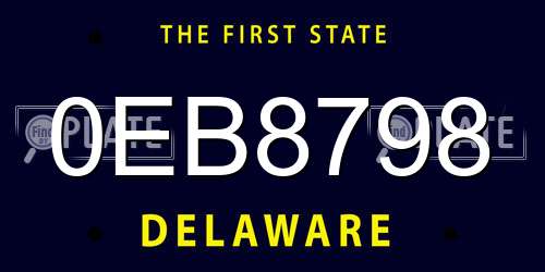 0EB8798 Delaware License Plate