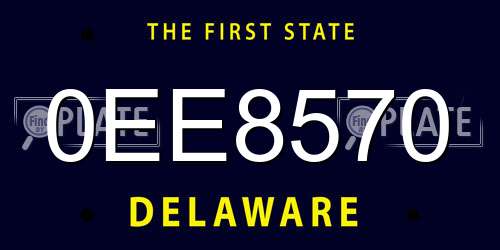 0EE8570 Delaware License Plate