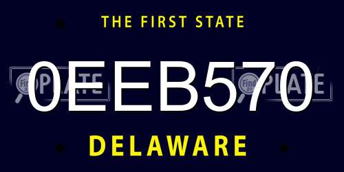 0EEB570 Delaware License Plate