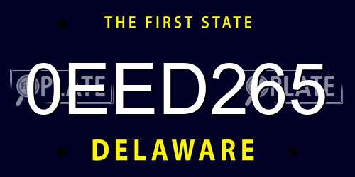 0EED265 Delaware License Plate