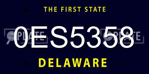 0ES5358 Delaware License Plate