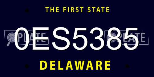 0ES5385 Delaware License Plate