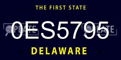 0ES5795 Delaware License Plate