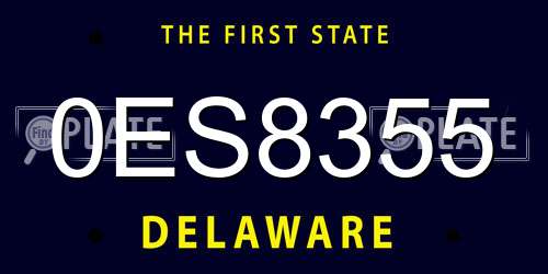 0ES8355 Delaware License Plate
